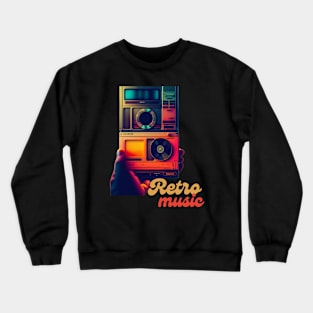 Rétro music vintage radio graphic design Crewneck Sweatshirt